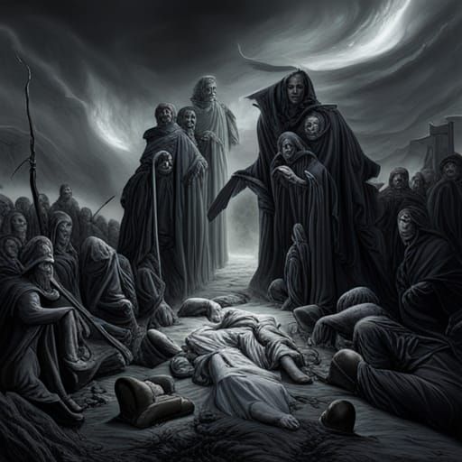 Horrific Judgment Scene in Photorealistic Style