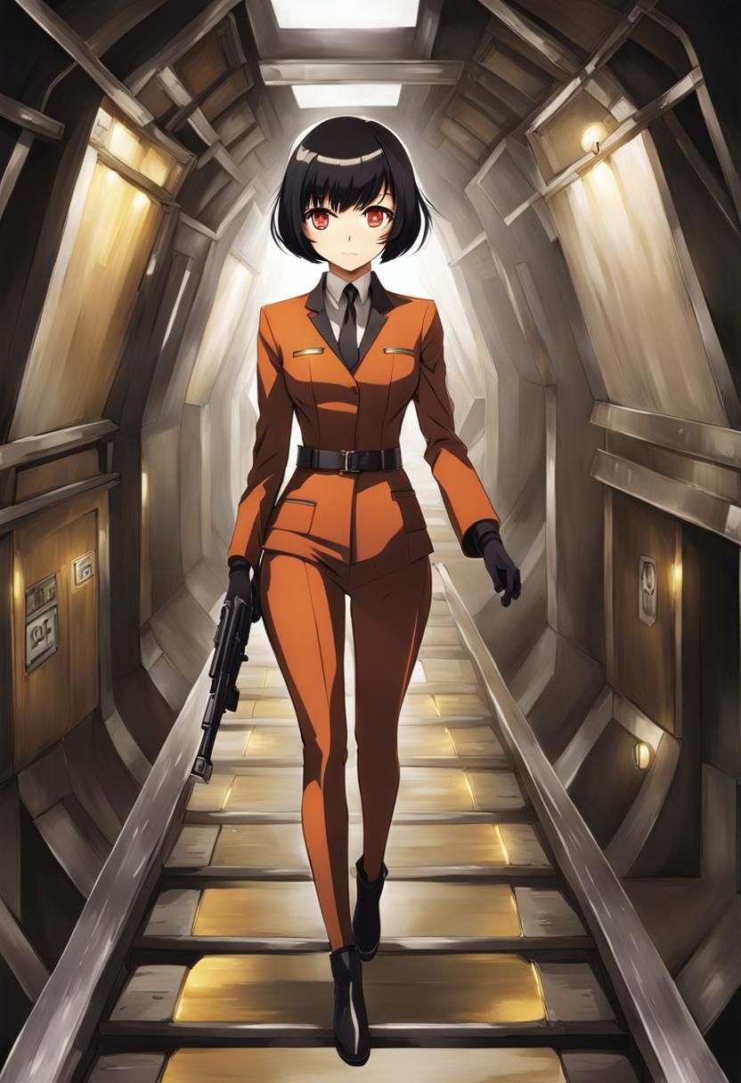 Anime-Style Spy in Underground Path