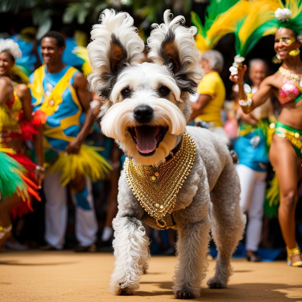 Pumi Dog Dancing Samba at Rio Carnival