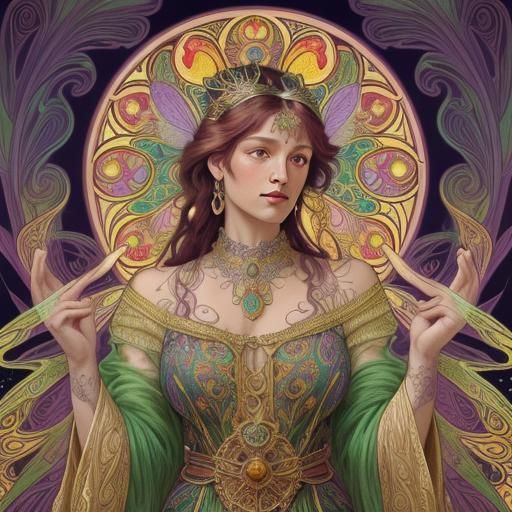 Art Nouveau Cabaret Queen with Dragonfly Wings