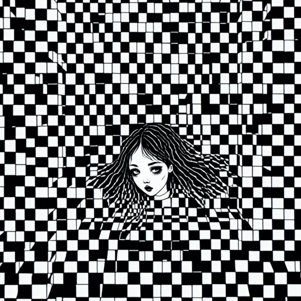 Girl Falls into Distorted Optical Illusion