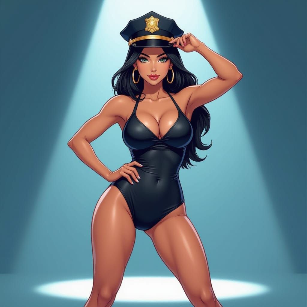 Confident Woman Creates Video in Anime Art Style