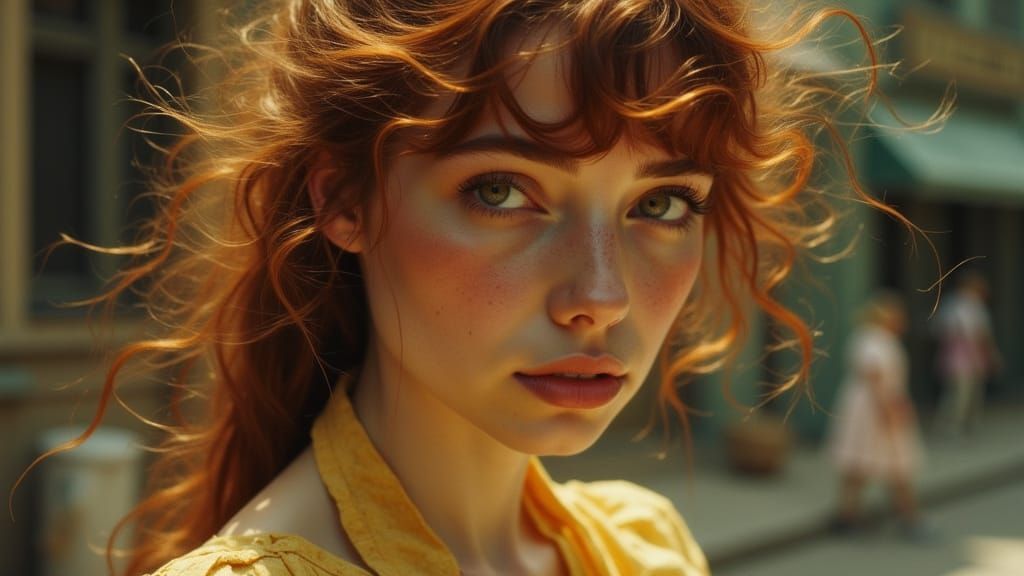 Melancholic Portrait of Woman on Memory Lane