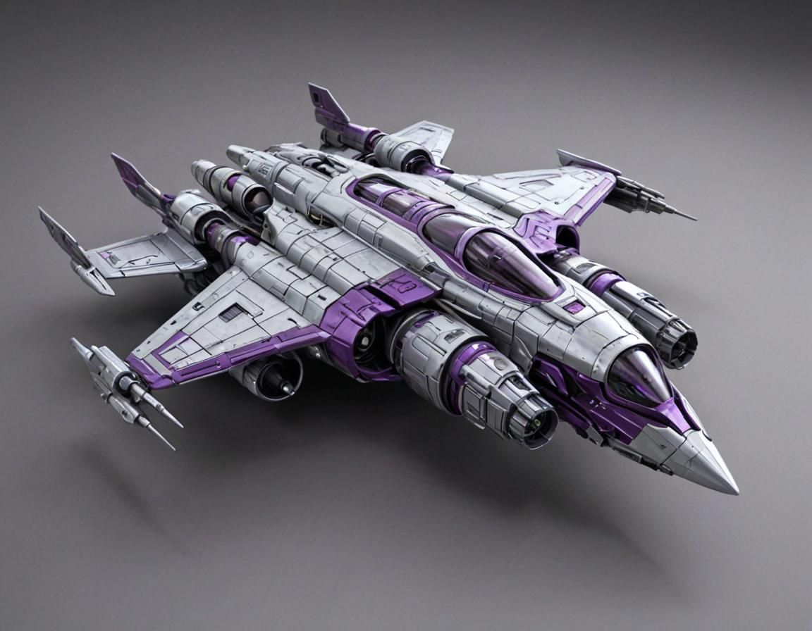 Sleek Silver Space Fighter in 3D Render