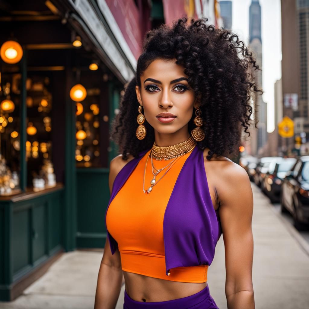 Athletic Arab Girl in Chicago Tavern