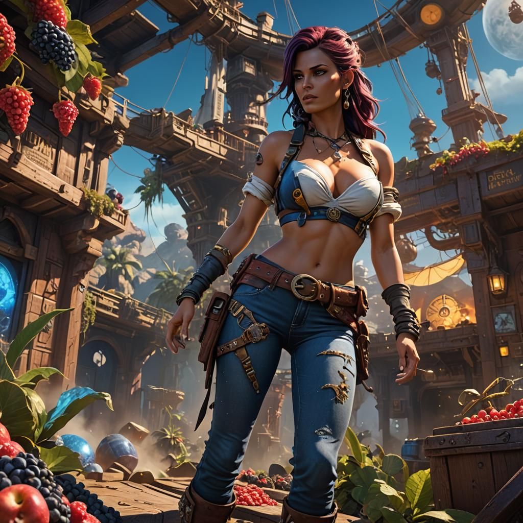 Space Pirate Wanted Poster in High-Fantasy Style