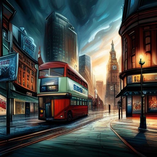 Detailed Matte Painting of Urban Panic in Unreal Engine