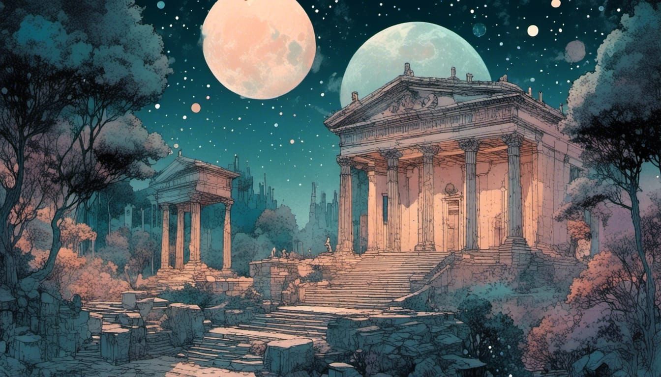 Moebius-Style Roman Villa in Greek Garden