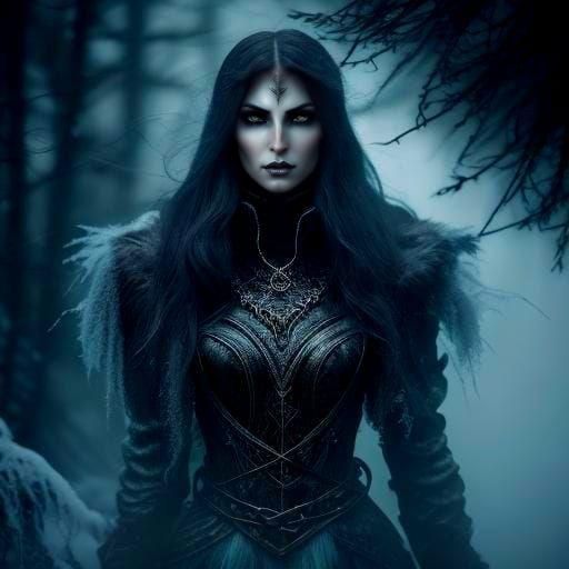 Ice Elf Assassin in Dark Fantasy Style