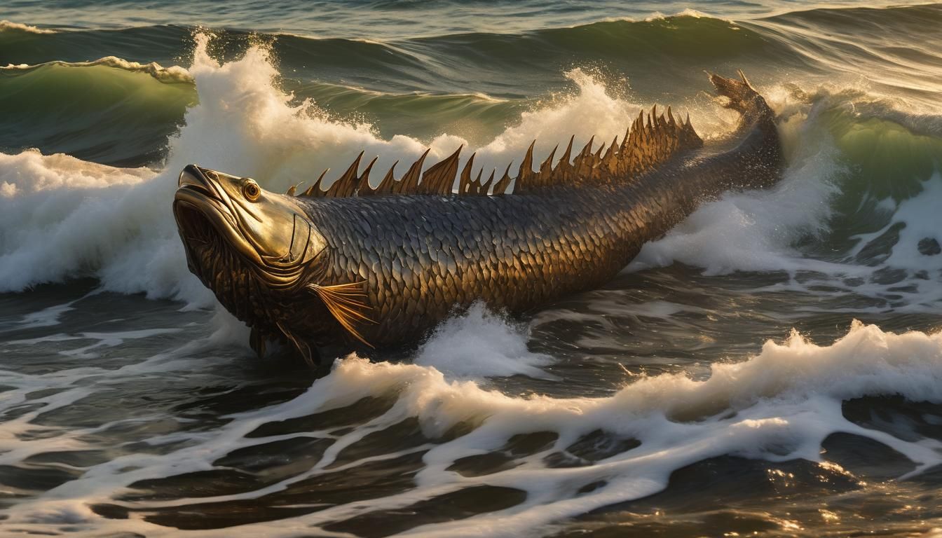 Lake Michigan Monster in Surrealist Style