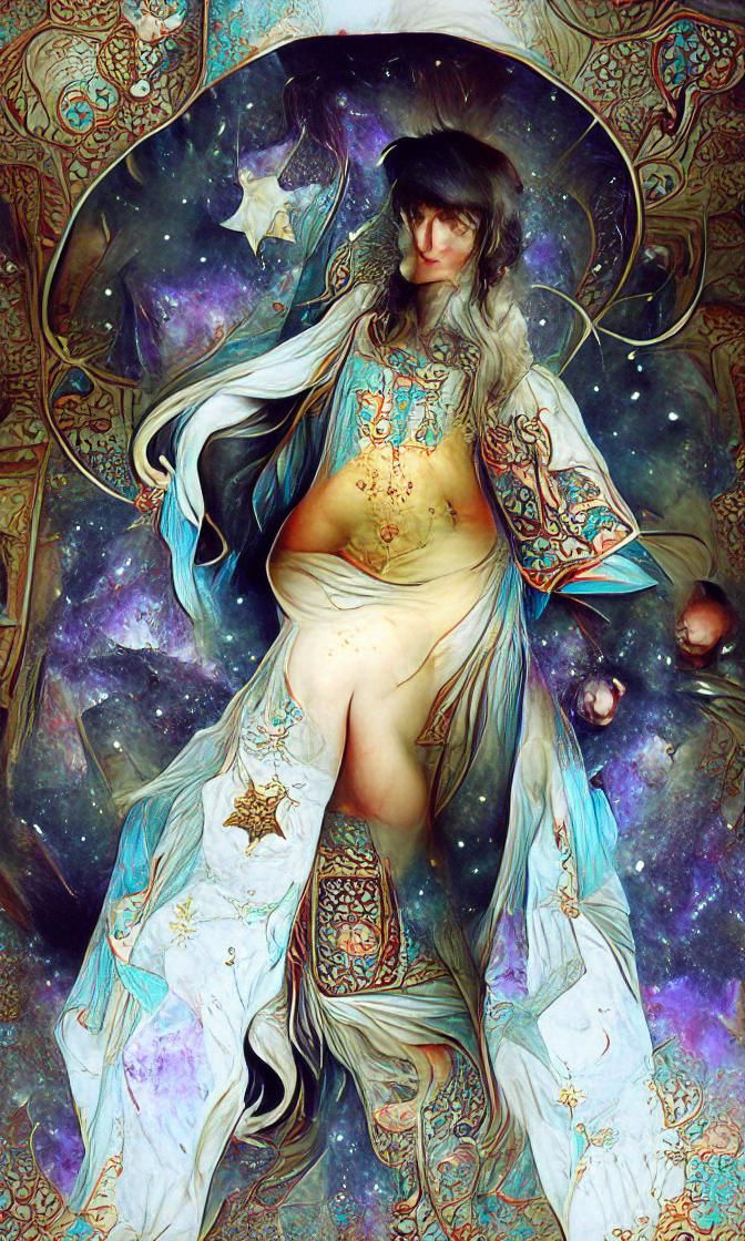Celestial Goddess as Star Tarot Card