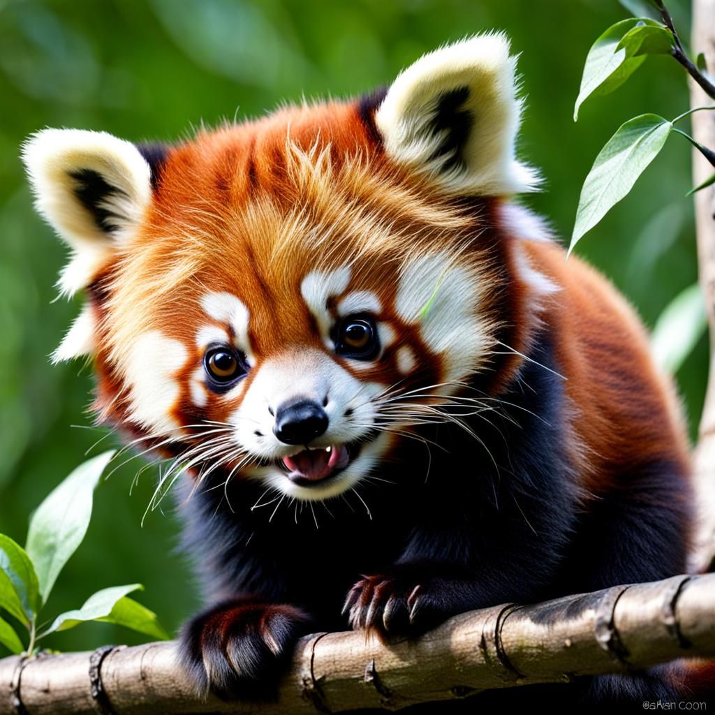 Adorable Baby Red Panda Portrait
