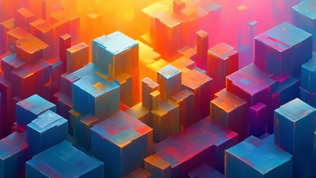 Low Poly Cityscape in a Futuristic Urban Aesthetic