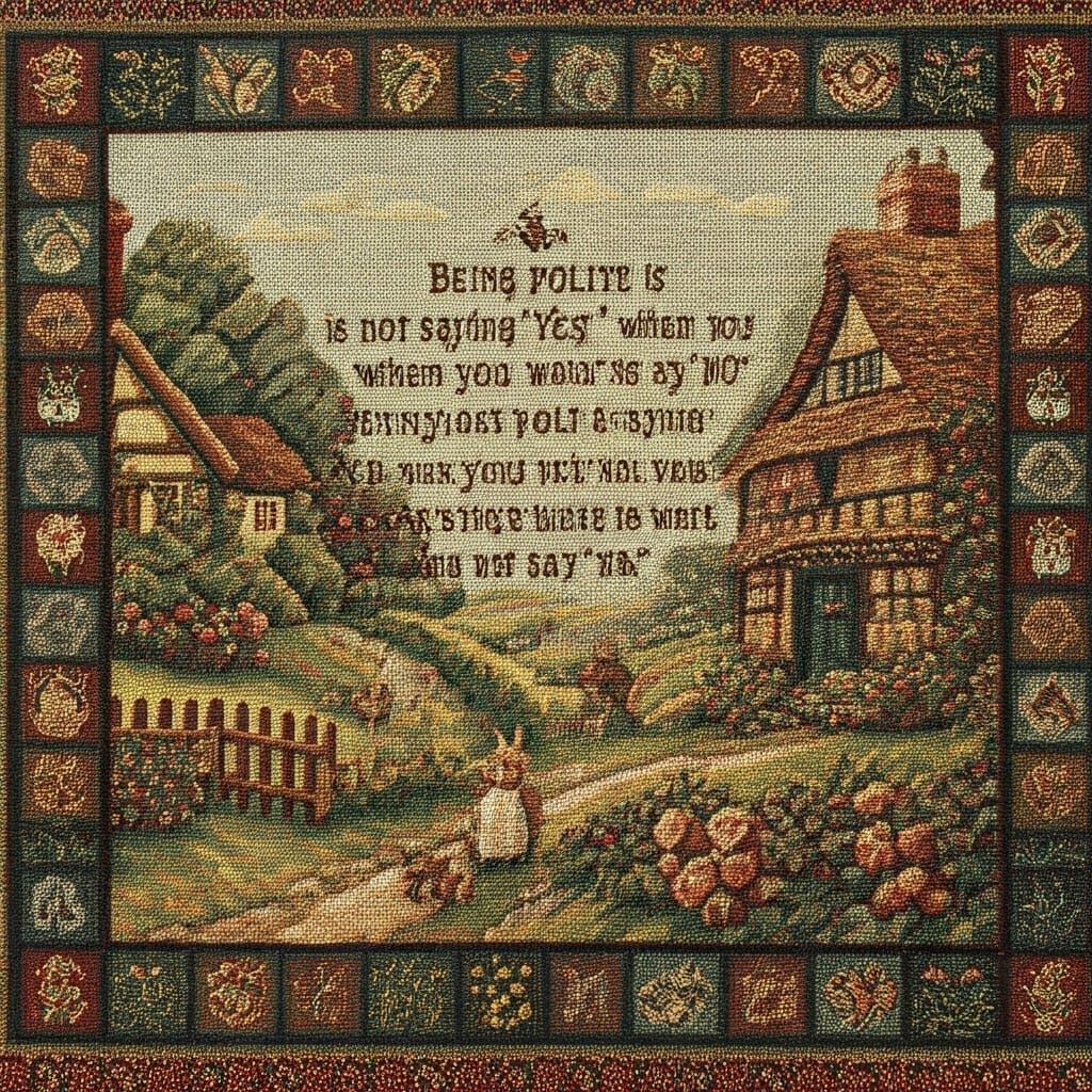 Charming Tapestry of Countryside Scene