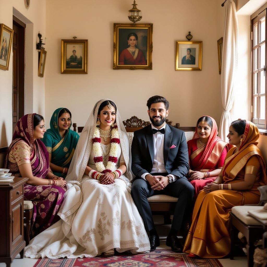 Indian Jewish Wedding Scene in Realistic Style