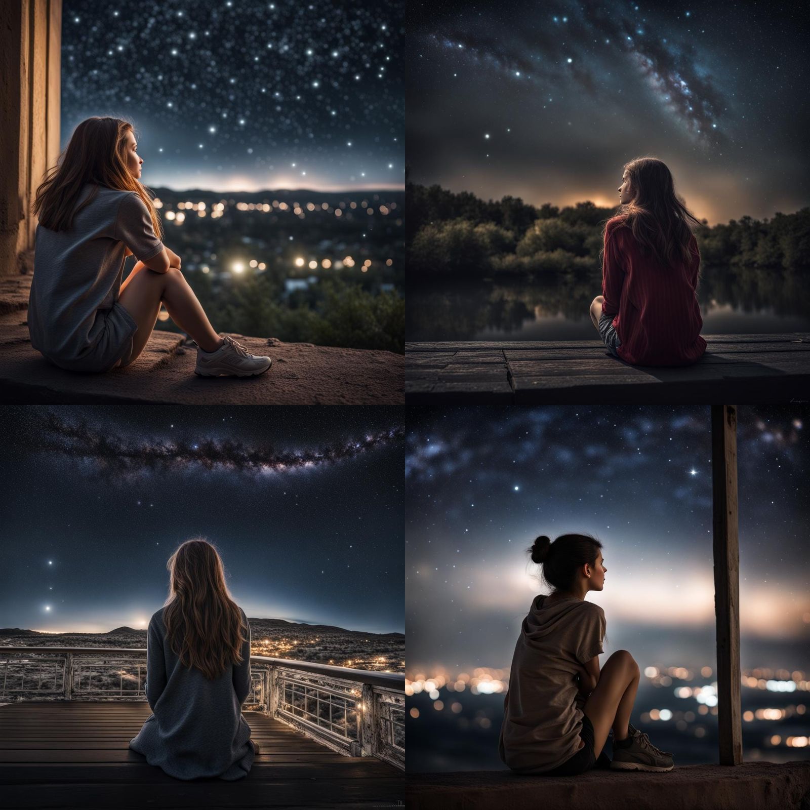 4 girls watching the same sky