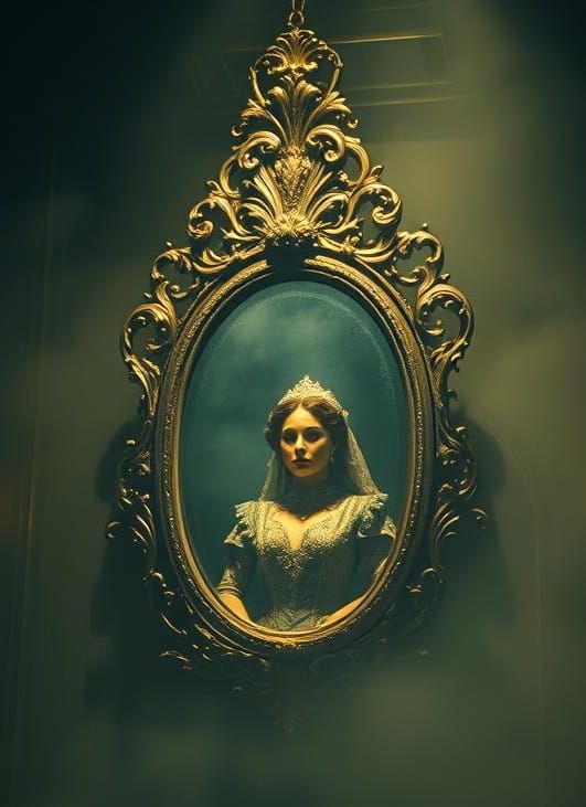 Dramatic Magic Mirror Cinematic Film Still