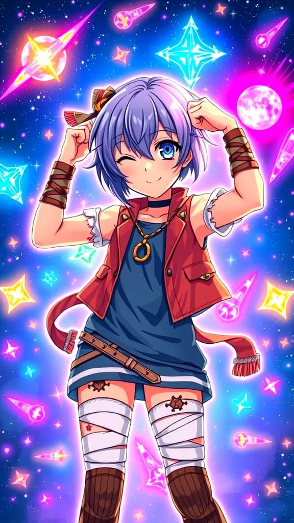 Hopeful Earth-chan in Starry Cosmos: Anime Style