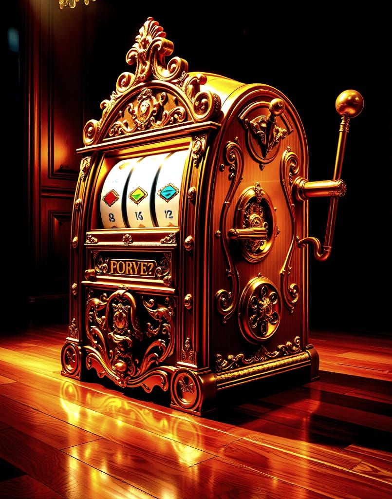 Bright Gambling Machine in Oil Painting Style