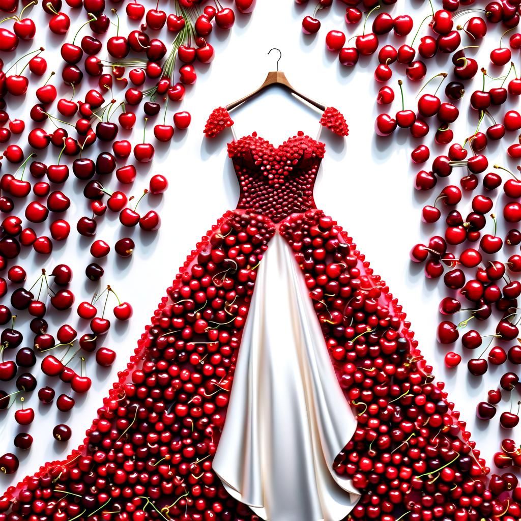 Cherry Wedding Gown: A Fruity Bridal Fantasy