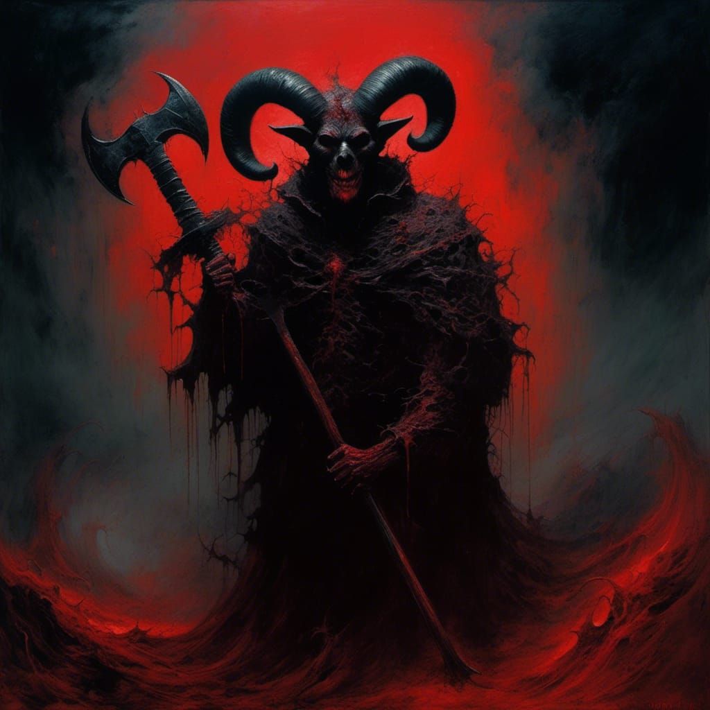 Psychedelic Horror: Bloody Killer with Axe