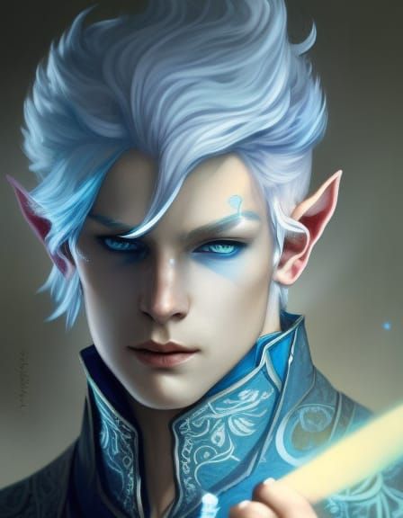 Elven Mage Portrait in Digital Art Style
