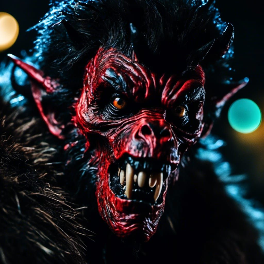 American Werewolf in Biopunk Horror Style