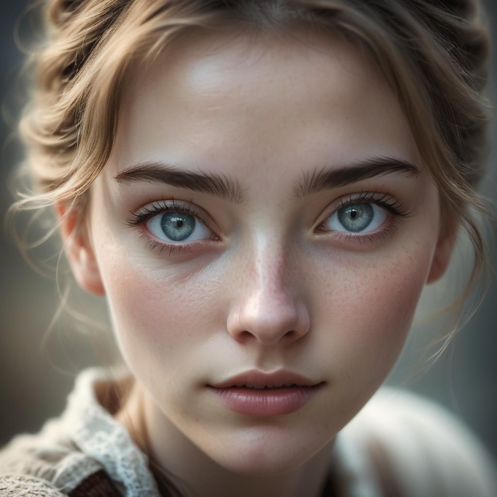 Captivating Portrait of a Girl with Sparkling Eyes