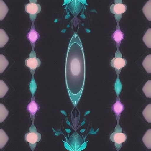 Bioluminescent Optical Illusion on White Background