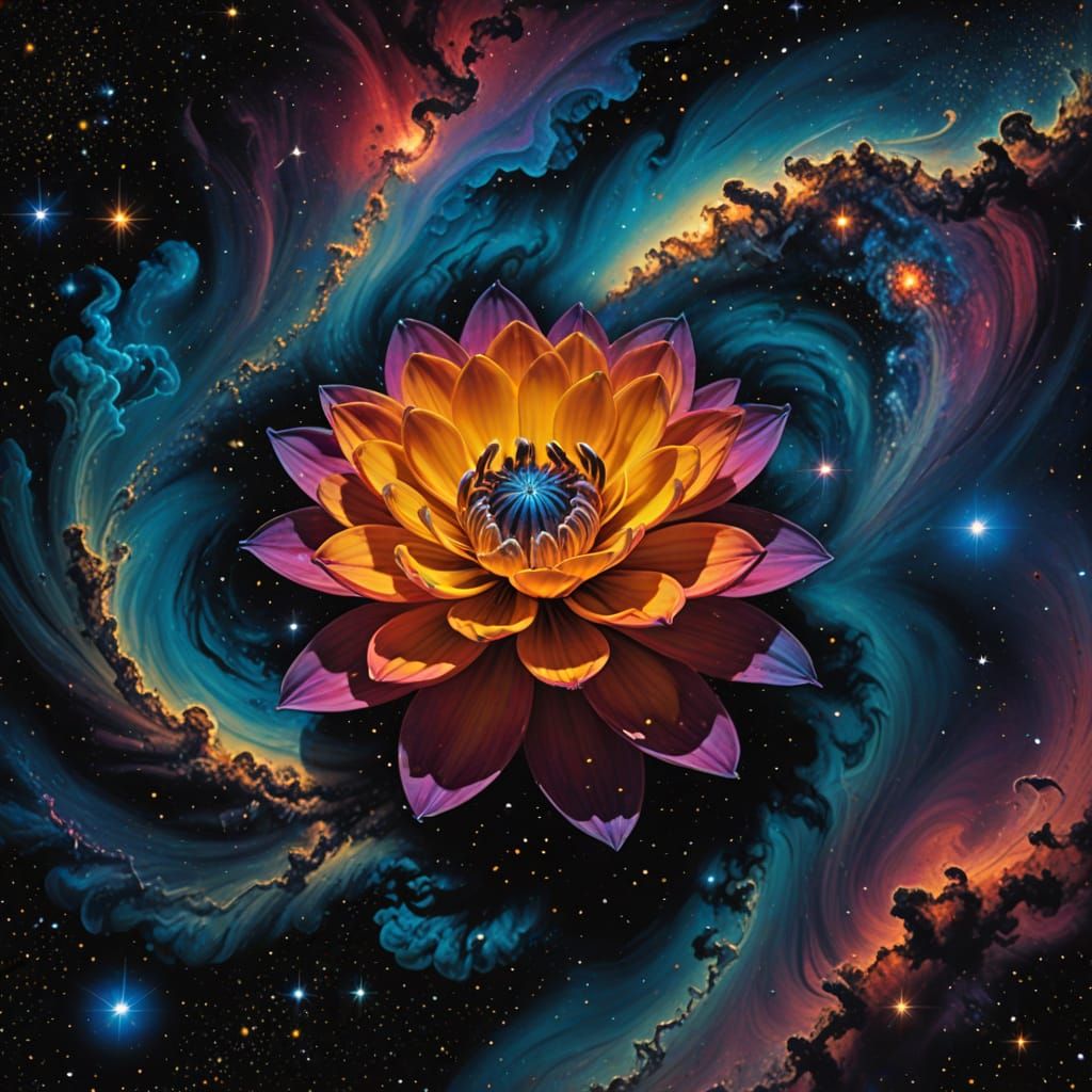 Cosmic Flower Unfurling Miniature Galaxies in Deep Space