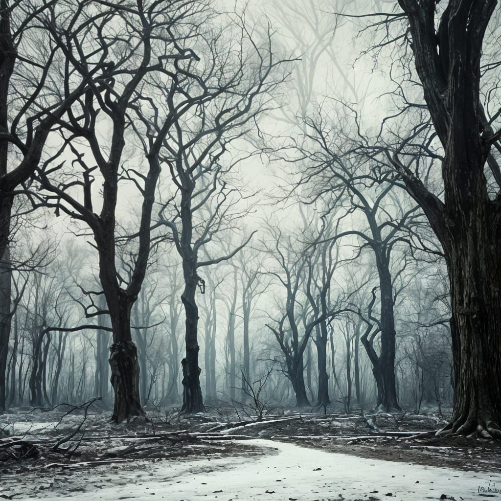 Eerie Forest Clearing with Glowing Anomaly