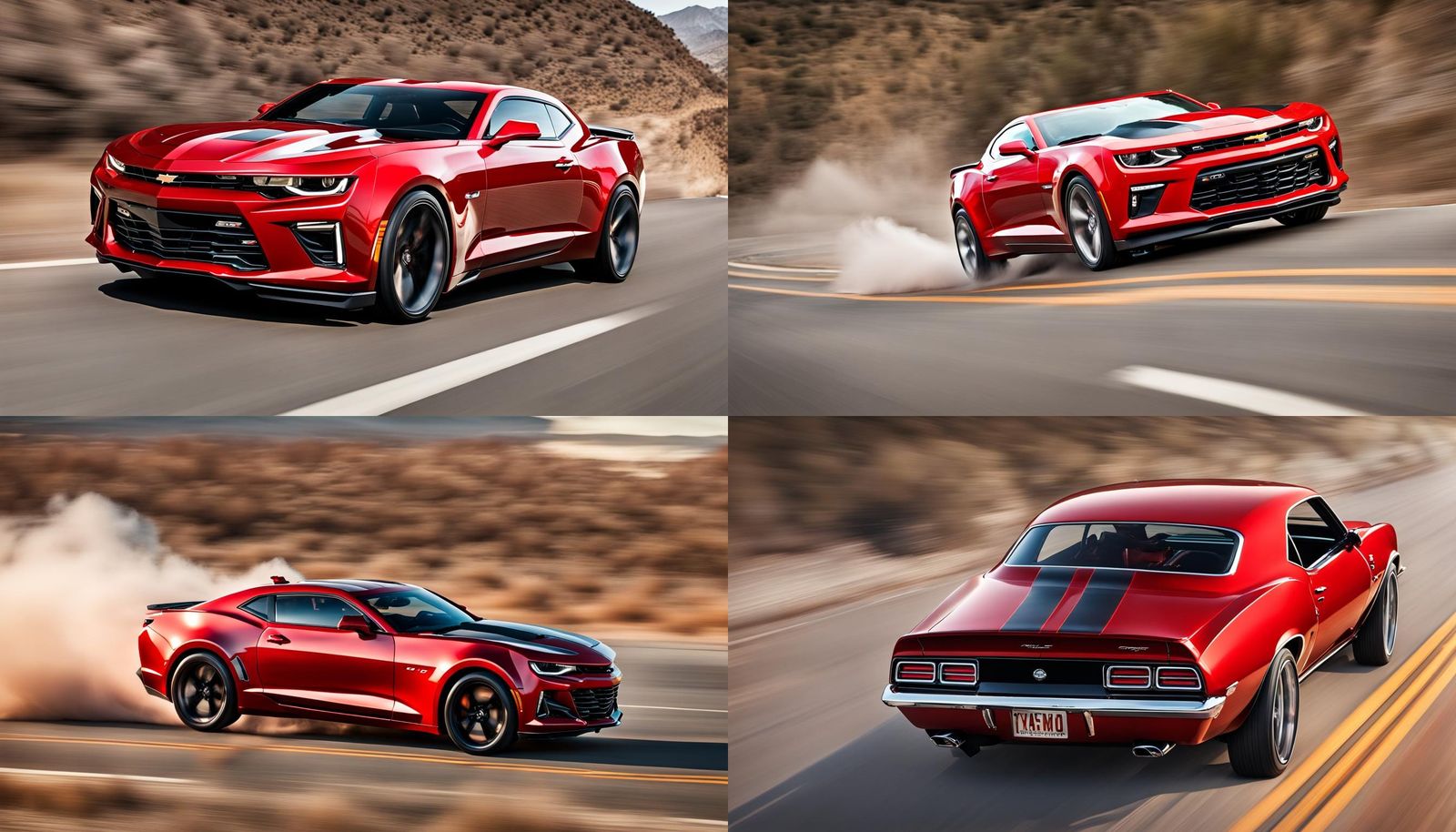 Lava-Red Camaro: Sleek Inferno on the Highway