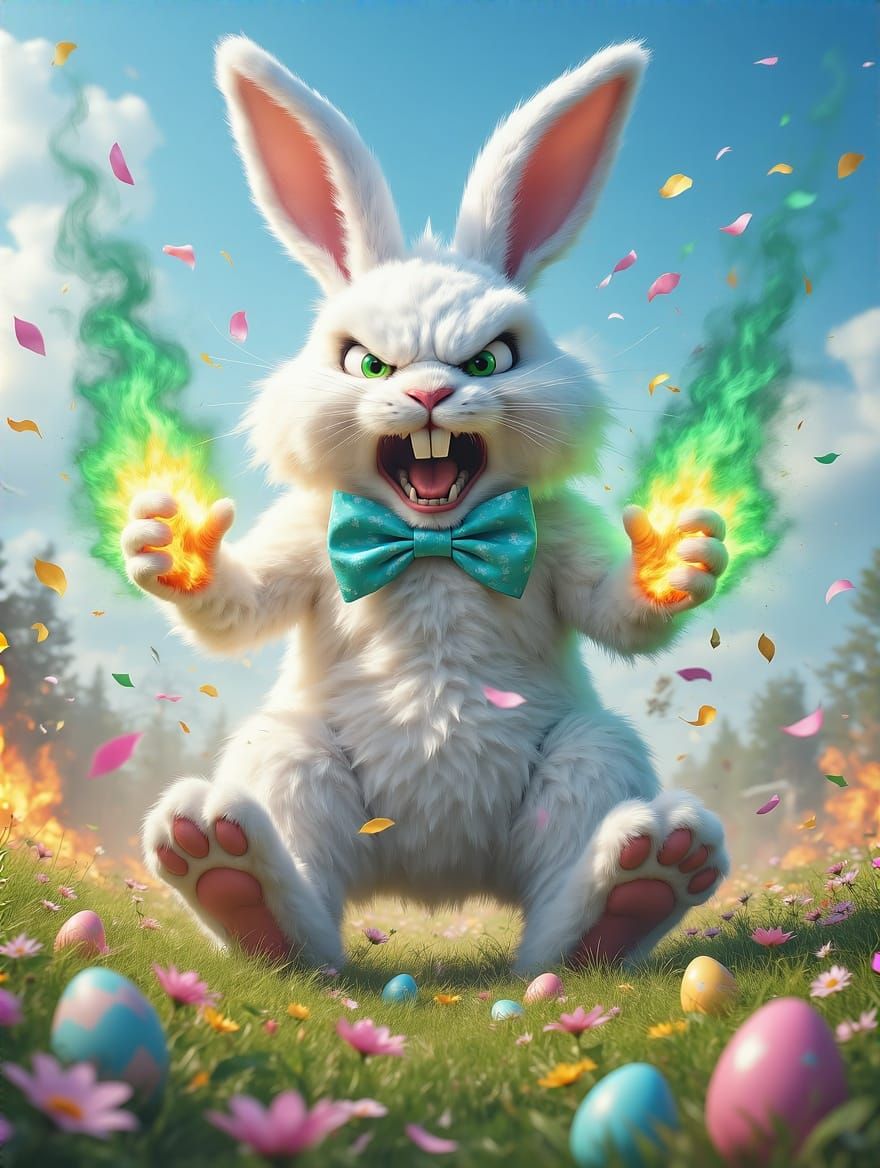 Colossal Easter Bunny Unleashes Fury in Vibrant, Explosive S...