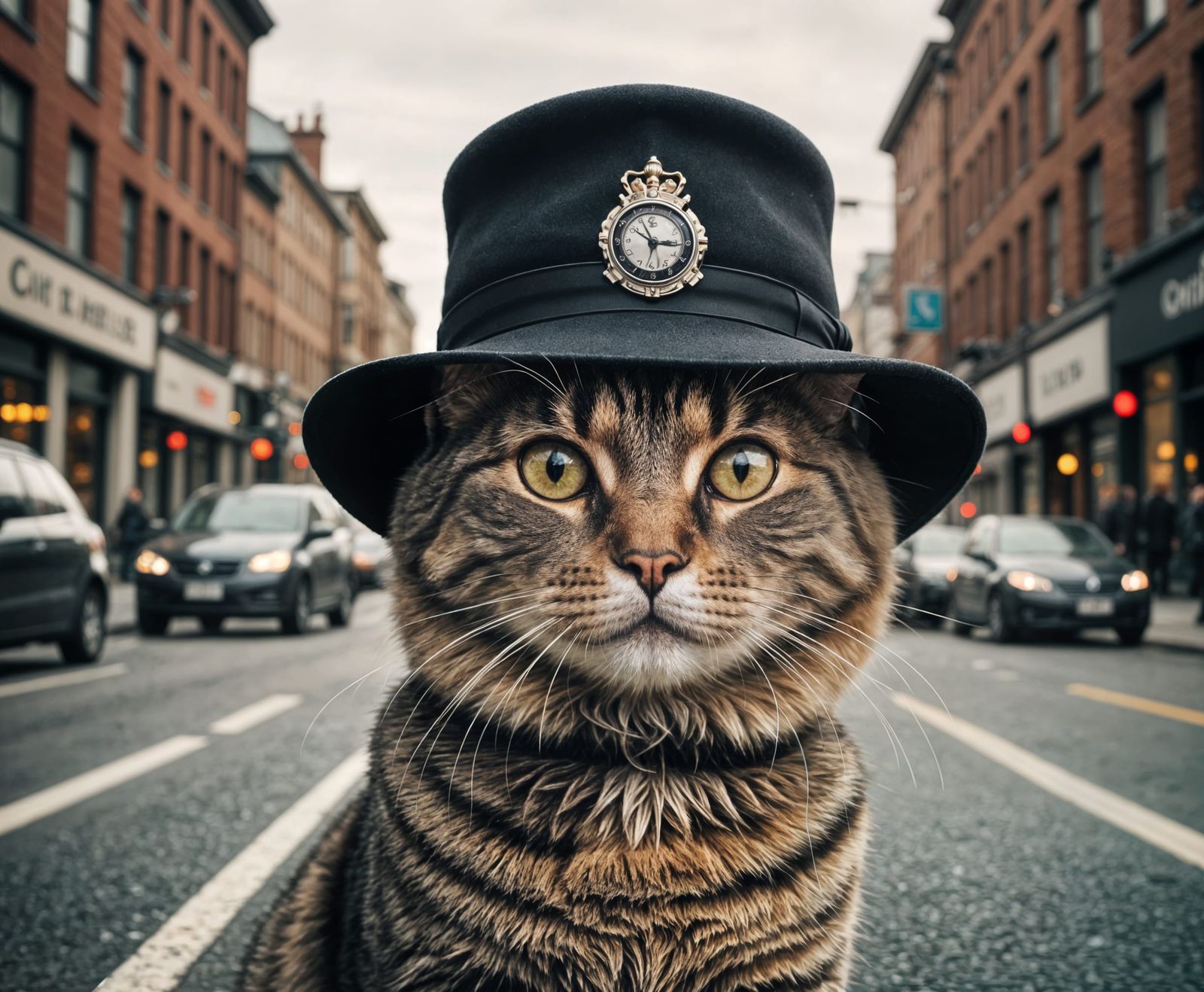 Whimsical Cat in a Hat Concept Art