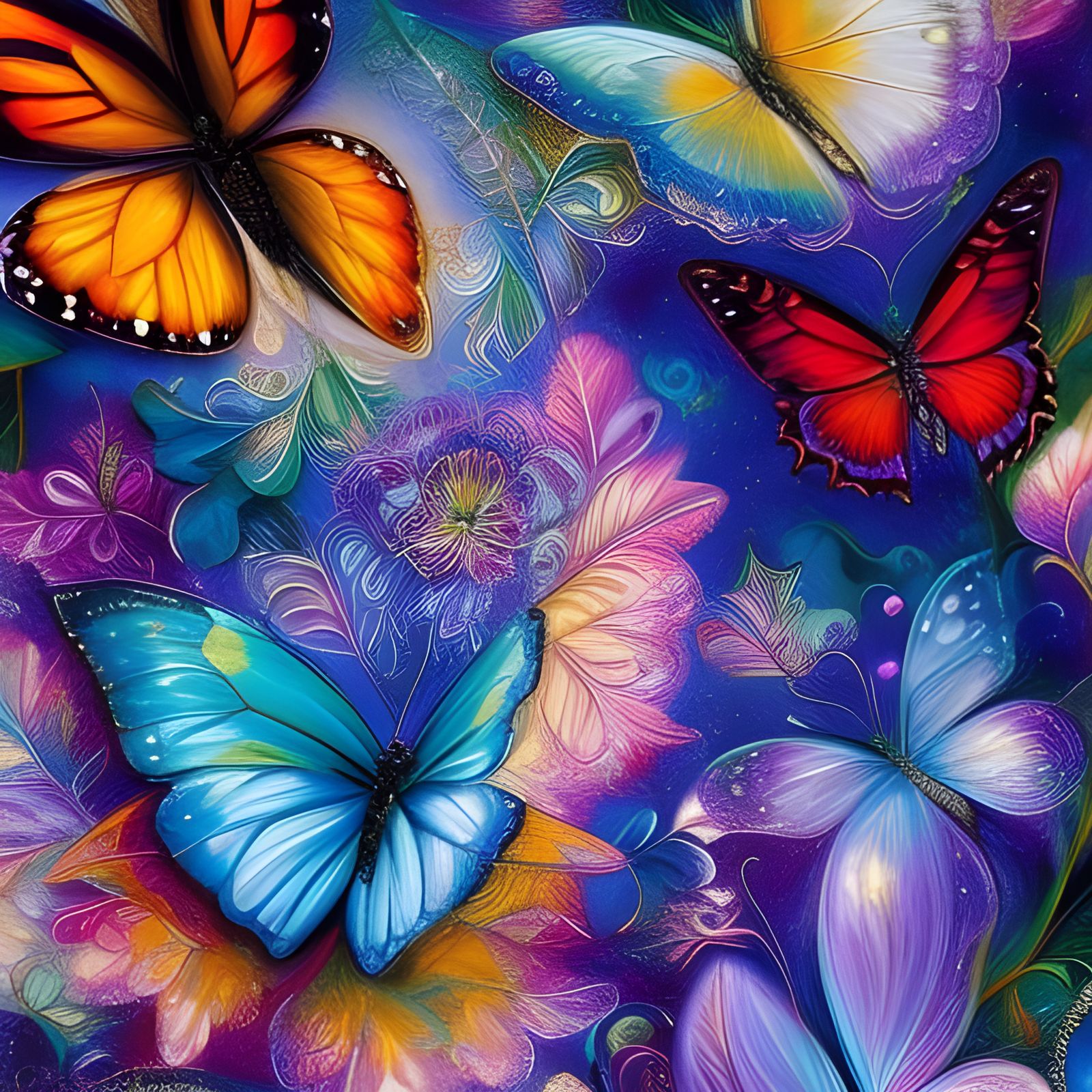 Intricate Butterfly in Fantasy Art Style