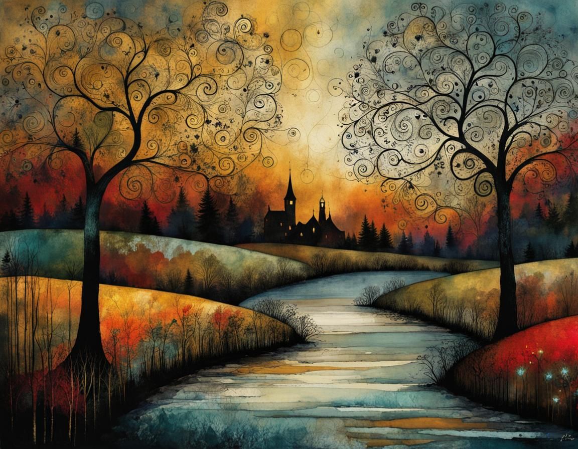 Enchanted Cityscape with Twinkling Lights