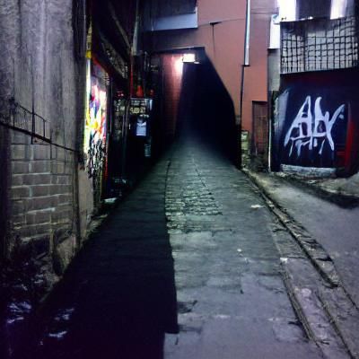 AI Generated Image of a Dark Alley