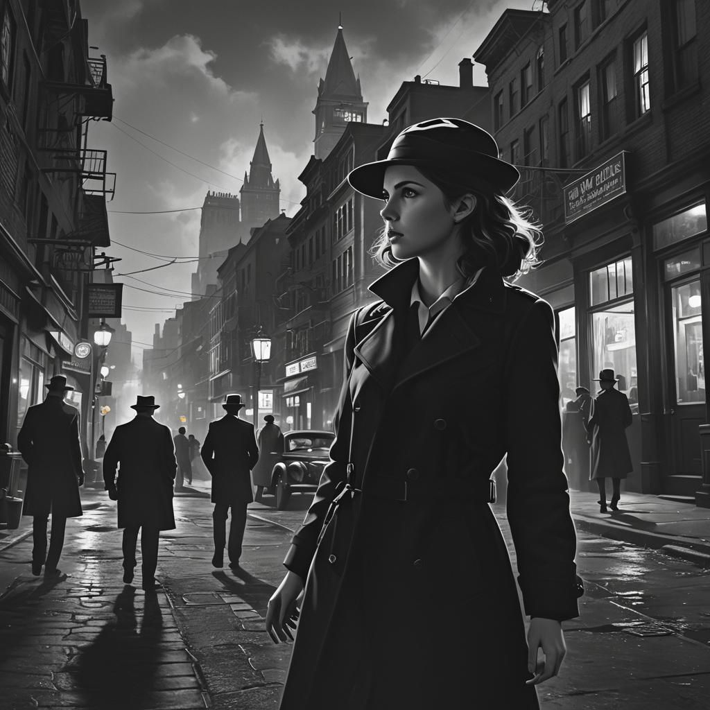 Film Noir Silhouette of a Private Detective