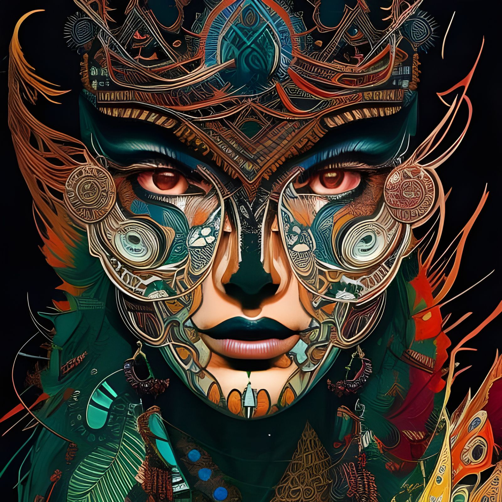 Intricate Shaman in Borderlands Style with Oil Accents