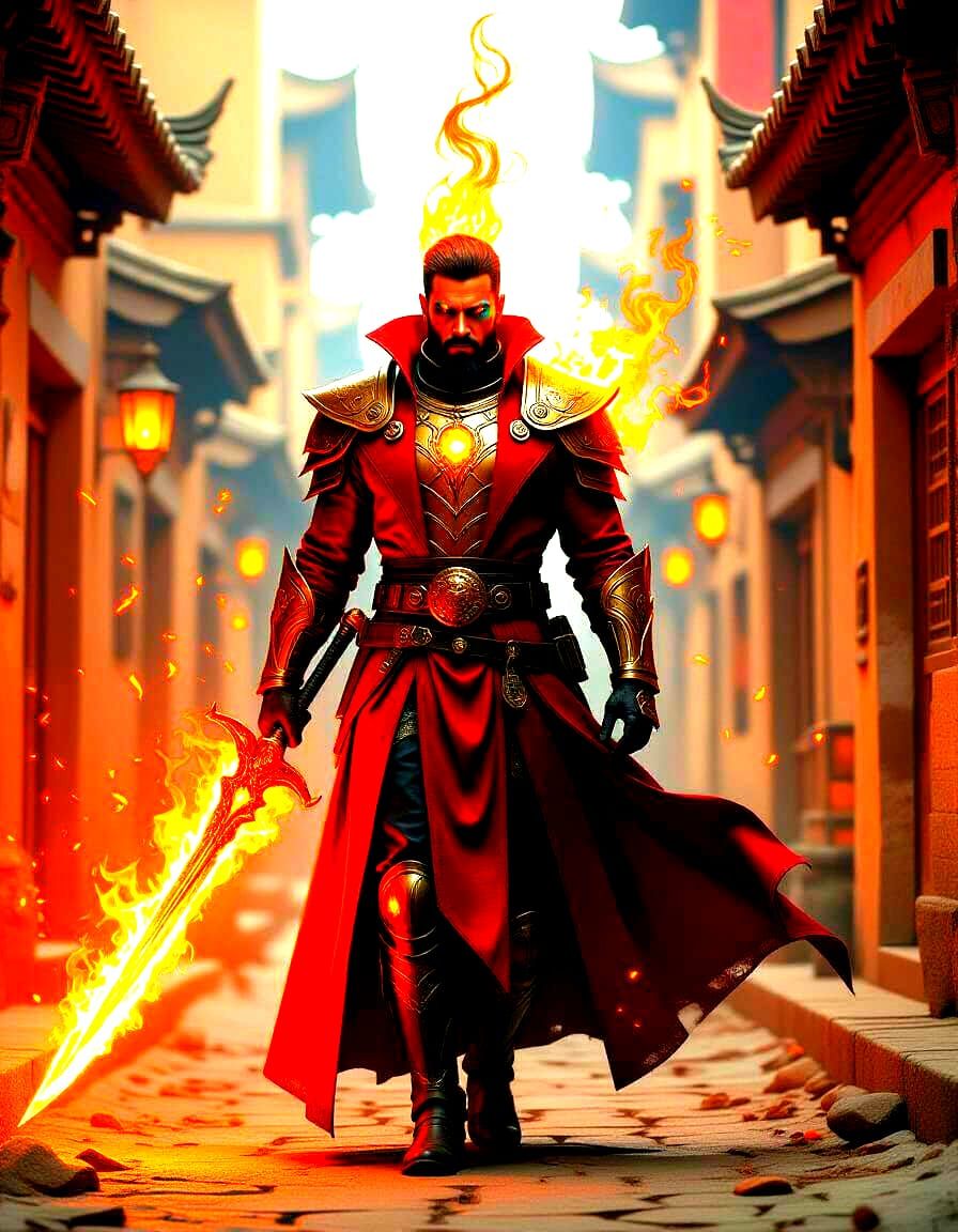 God of Fire and Sun in Blazing Phoenix Armor