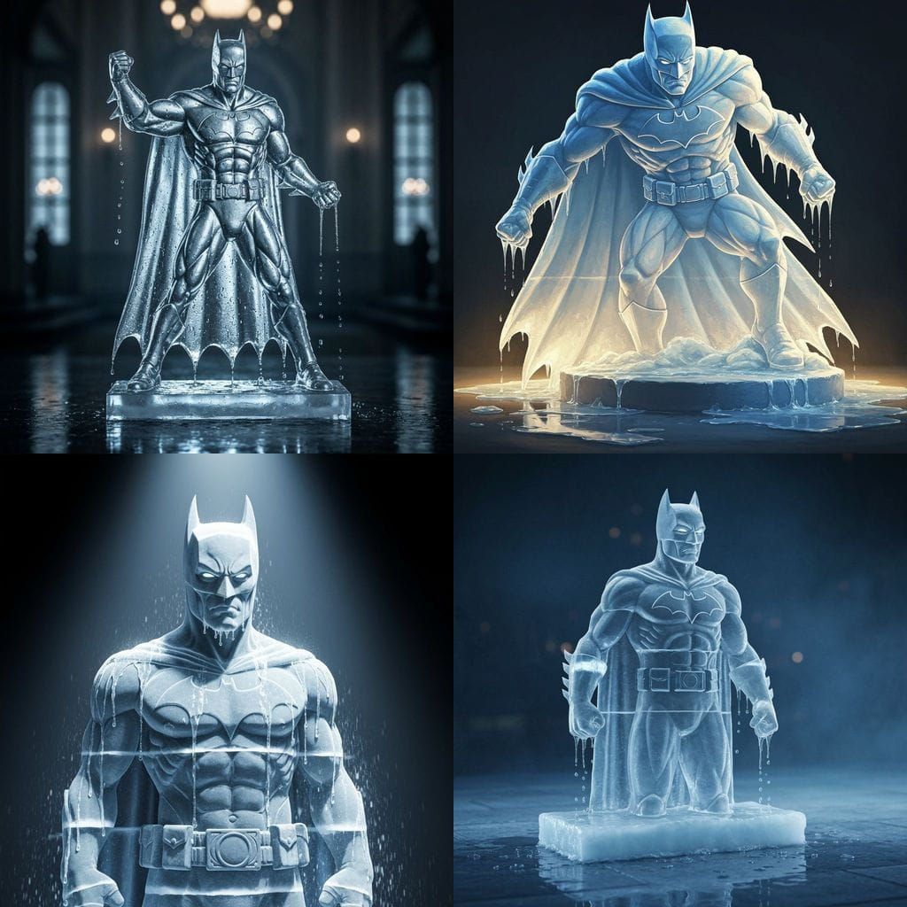 Melting Batman Ice Sculpture