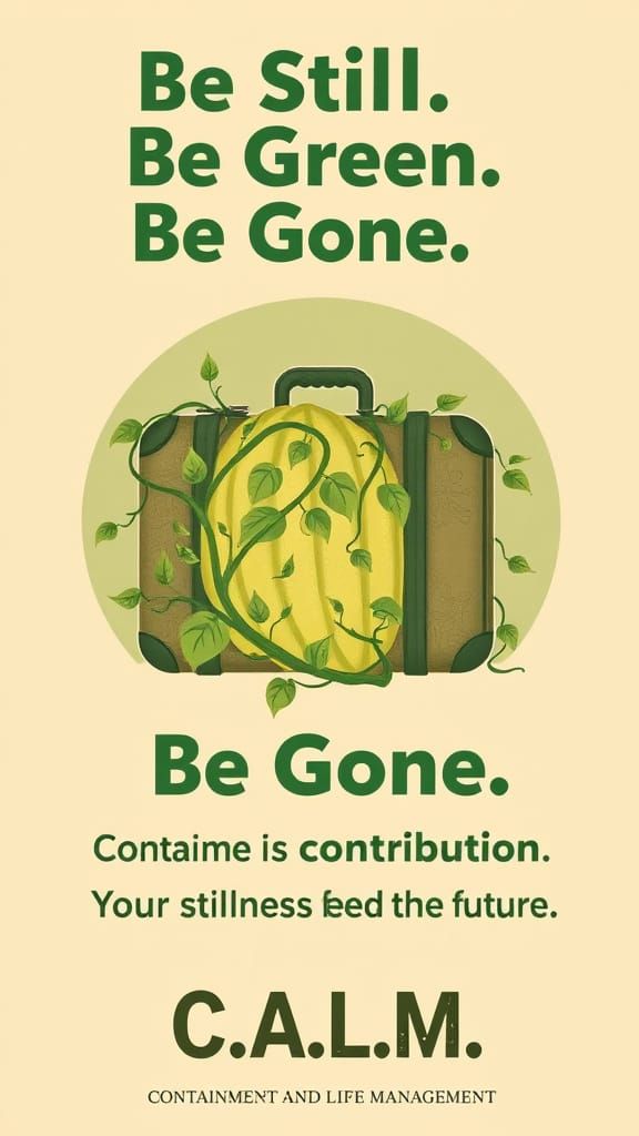 Vintage Propaganda Poster with Futuristic Pod