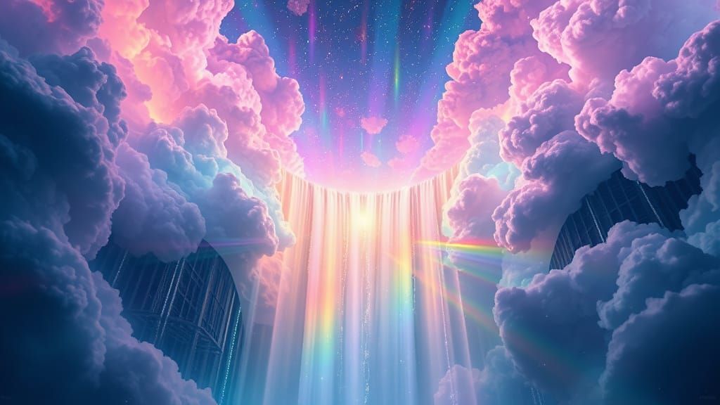 Surreal Cosmic Waterfalls in Hyperrealistic 8K