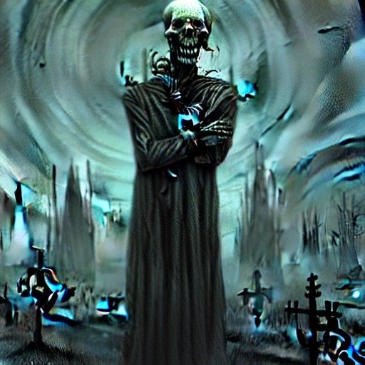 Eldritch Ghoul in Graveyard, Photorealistic Horror