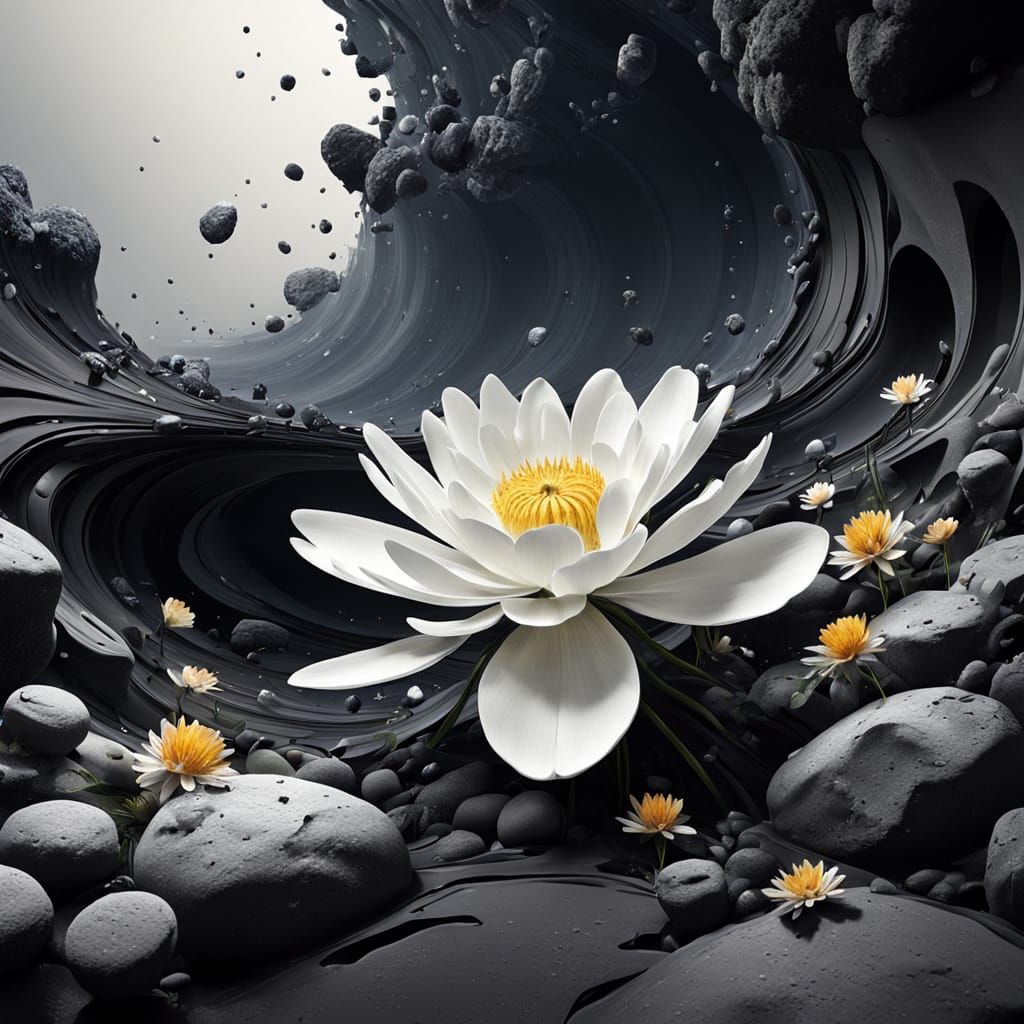 Beautiful White Flowery Mindspace Abstract Atmosphere