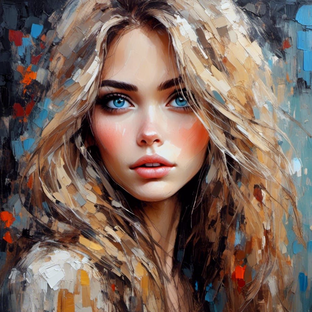 Impressionist Woman Portrait with Expressive Brushstrokes