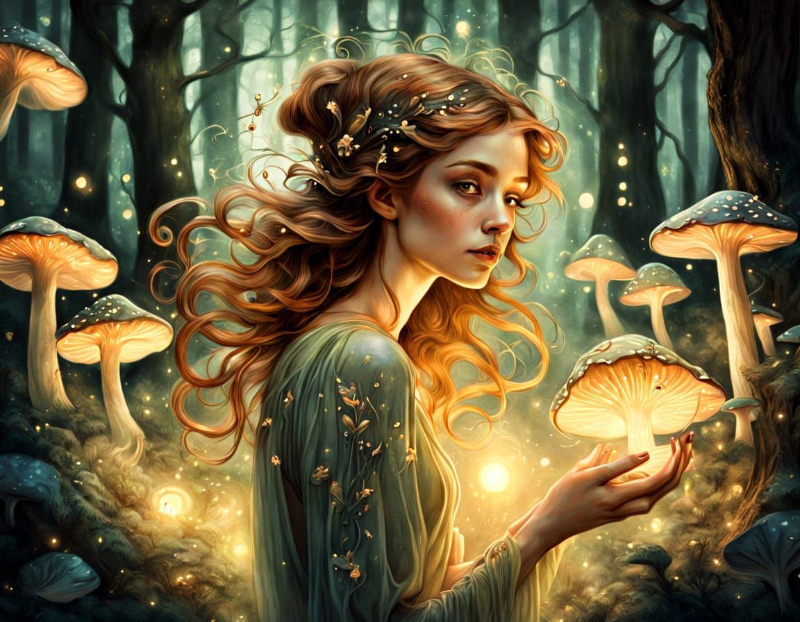 Enchanted Forest Fae in Whimsical Watercolor Style