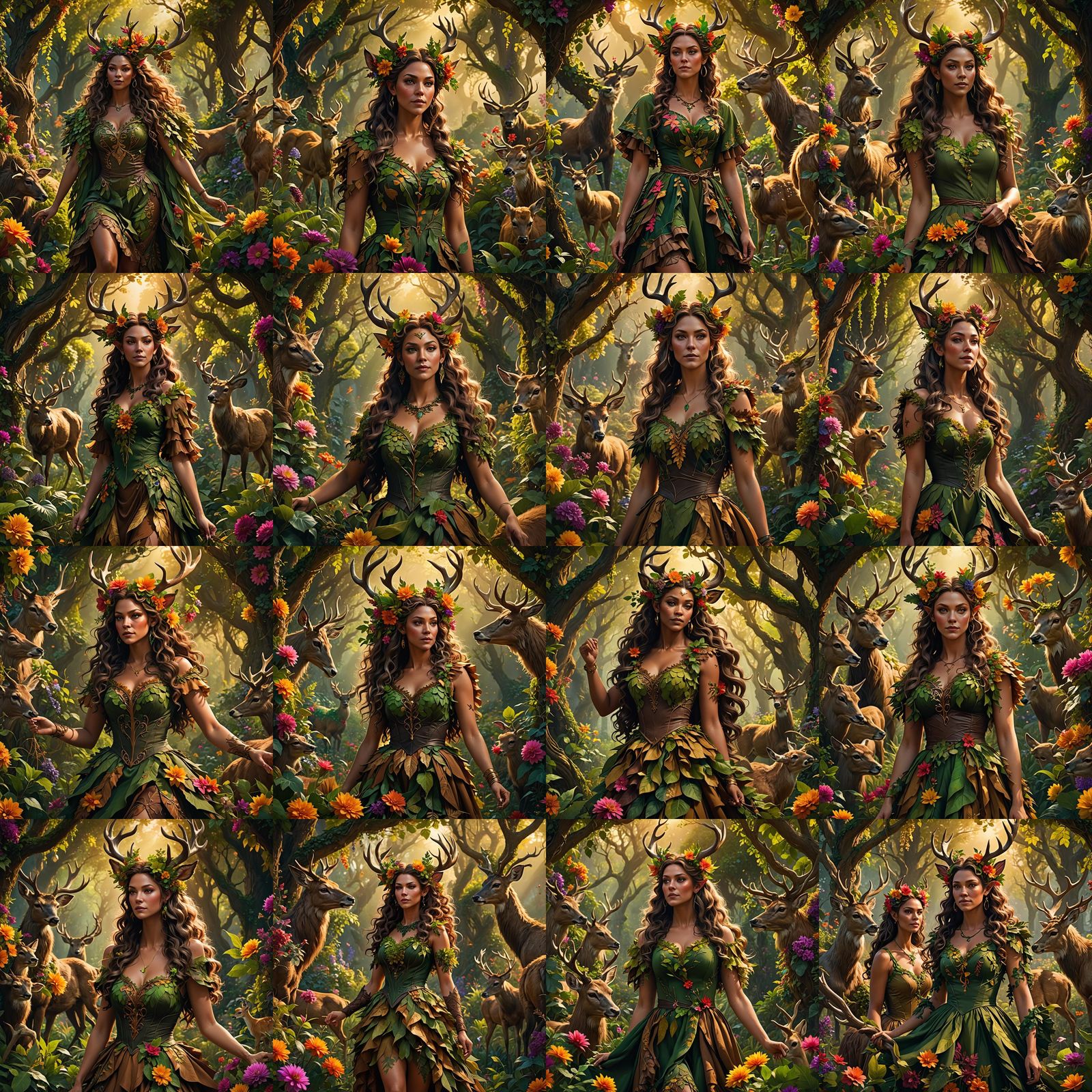 Happy Satyr in Floral Fantasy Digital Art