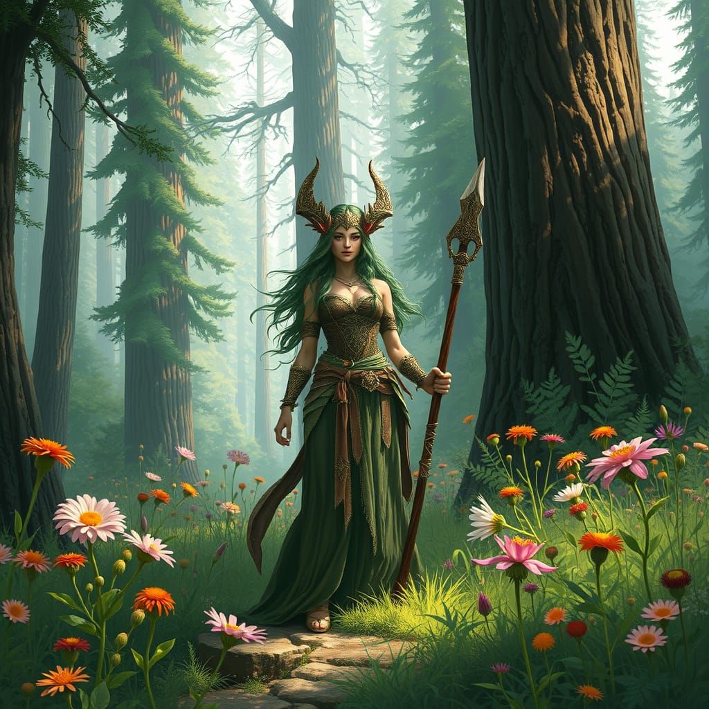 Tlachtga: A Powerful Druidess in a Vibrant Forest