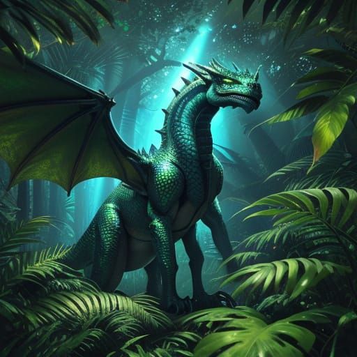 Colossal Dragon Soars Through Alien Jungle in Hyperrealistic...